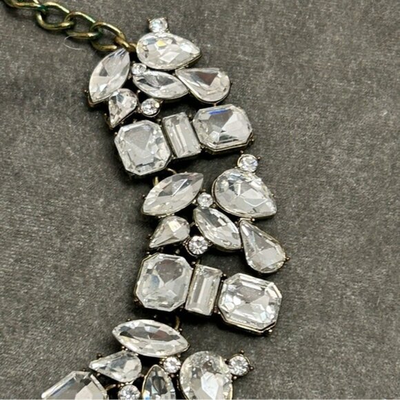 Baublebar brass tone clear gem jewelled appliqué clustered choker necklace - Picture 6 of 12